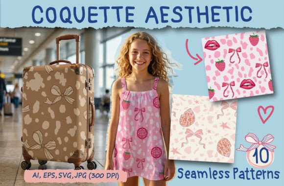 Coquette Bows Seamless Patterns Bundle