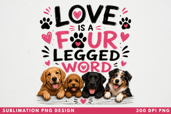 Designing with Heart: The Appeal of the Love is a Four Legged Word PNG T‑shirt for Modern Crafters