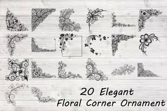 Elegant Floral Corner Ornament SVG Bundle
