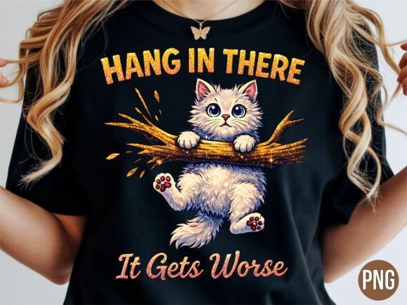 Evaluating the Cute Kitten Hang in There Funny PNG for Creative and Commercial Projects