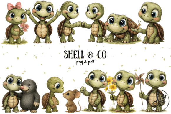 Shell Co Tortoise PNG & PDF Clipart Guide
