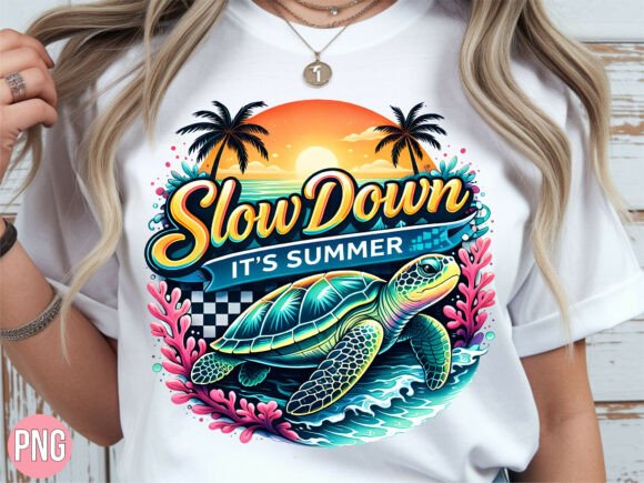 Slow Down Its Summer Sea Turtle PNG: Elevating Your Creative Projects with High-Quality Digital Design